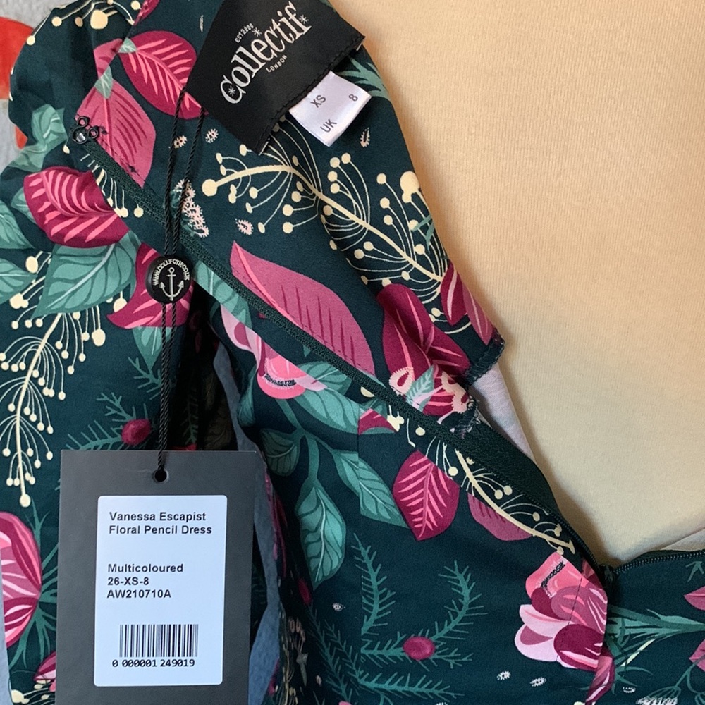 Floral Pencil Dress by Collectif - Picture 12 of 12
